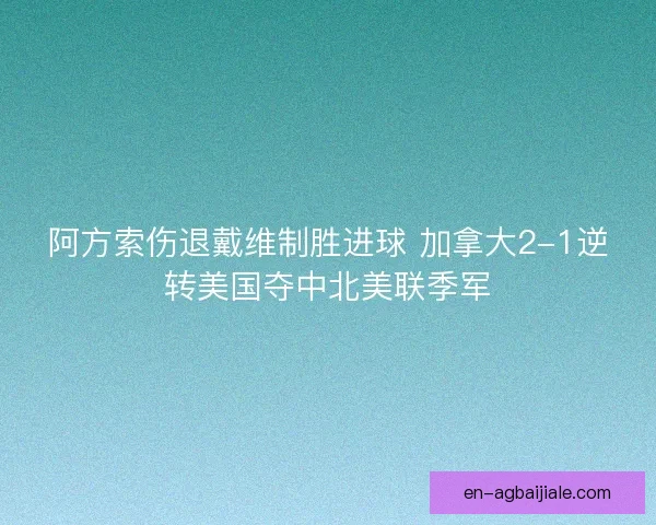 阿方索伤退戴维制胜进球 加拿大2-1逆转美国夺中北美联季军