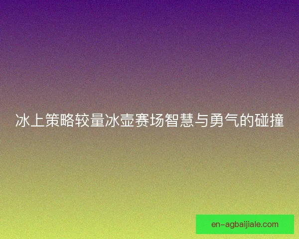 冰上策略较量冰壶赛场智慧与勇气的碰撞